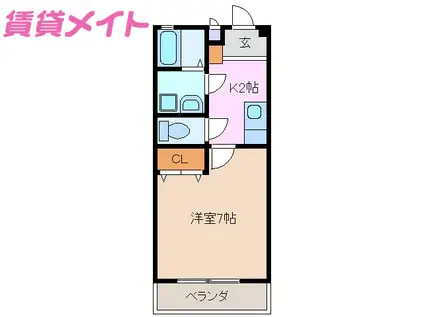 サンフォレスト24(1K/3階)の間取り写真