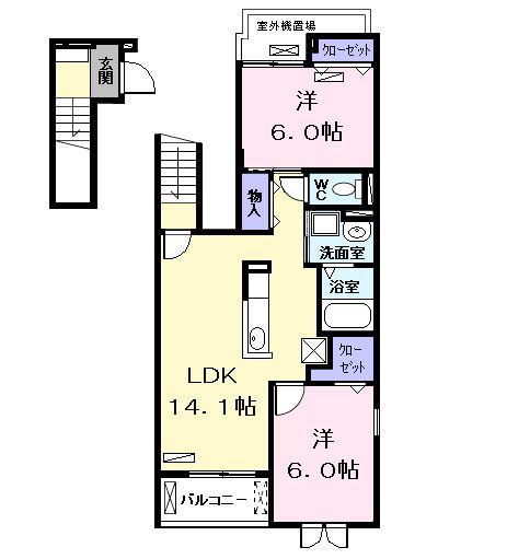 IT・PLACE II(2LDK/2階)の間取り写真