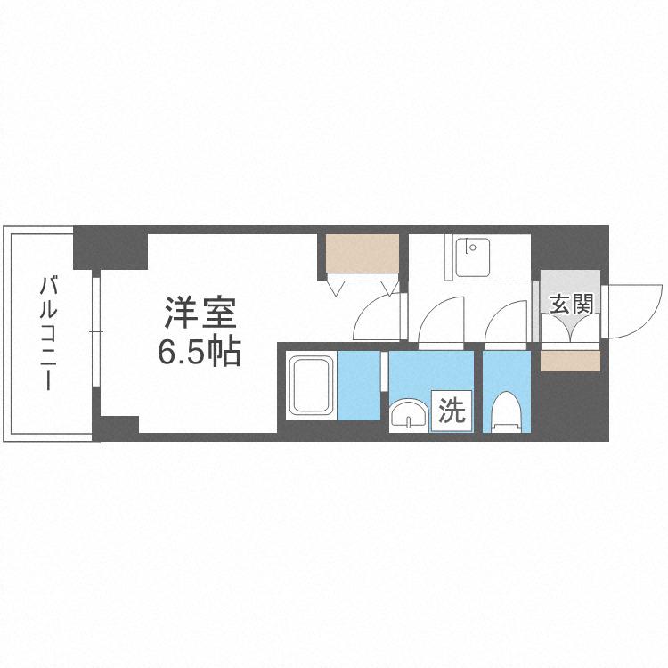 S-RESIDENCE阿波座ウエスト(1K/5階)の間取り写真