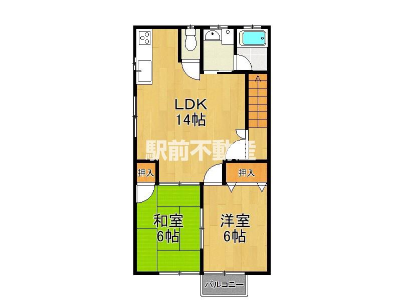 ガラージュエスパス(2LDK/2階)の間取り写真