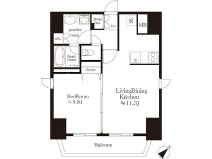 プレミアム・コート御徒町(1LDK/2階)の間取り写真