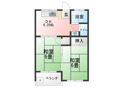 コーポ後藤 第2(2DK/2階)の間取り写真