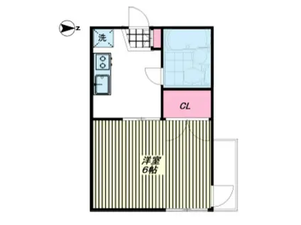 ドルフケンユー(1K/2階)の間取り写真