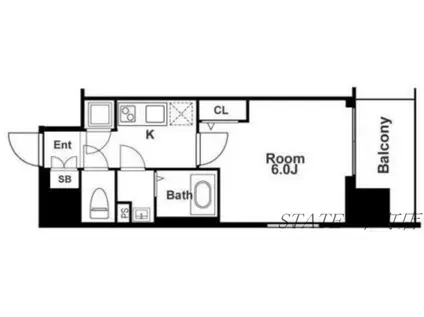 エスリード本町靱公園レジデンス(1K/6階)の間取り写真