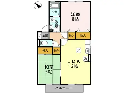 コアロードS(2LDK/1階)の間取り写真