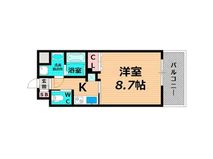 フォレストグレイス関目高殿VII(1K/9階)の間取り写真