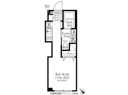 アスティーレ目黒不動前(ワンルーム/2階)の間取り写真