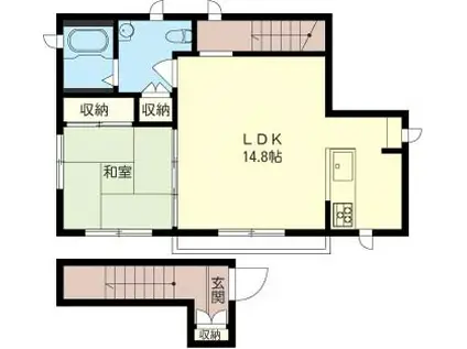 プチメゾン(1LDK/2階)の間取り写真