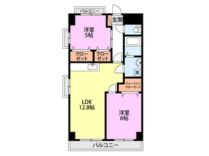 アークヒルズ上近江(2LDK/1階)の間取り写真