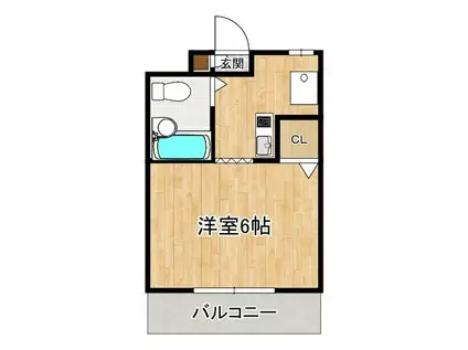 柳澤ハイツ(1K/5階)の間取り写真