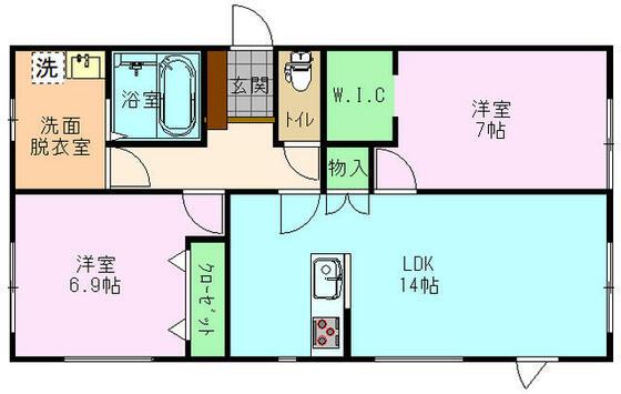 ワンダフル A棟(2LDK/1階)の間取り写真