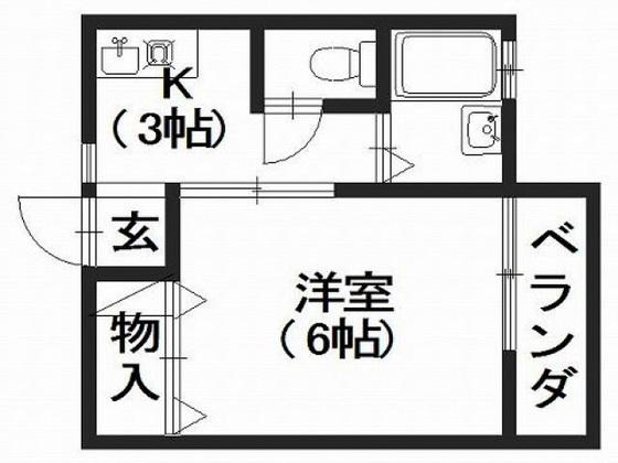 セジュールU(1K/2階)の間取り写真