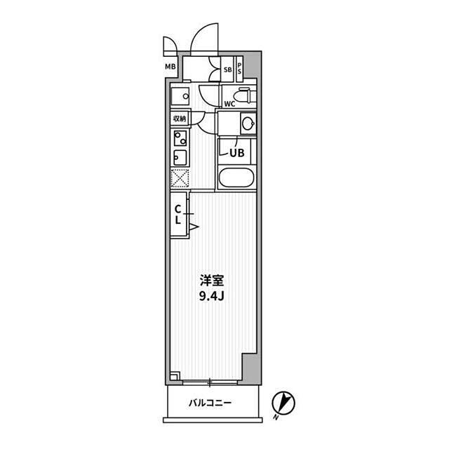 ALTERNA横濱阪東橋(1K/11階)の間取り写真