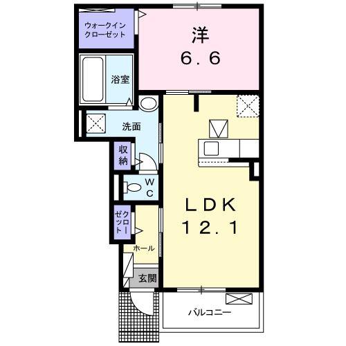 パレドール(1LDK/1階)の間取り写真