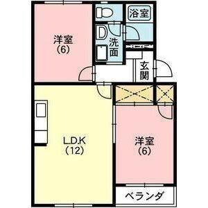 ラフィーネK(2LDK/2階)の間取り写真