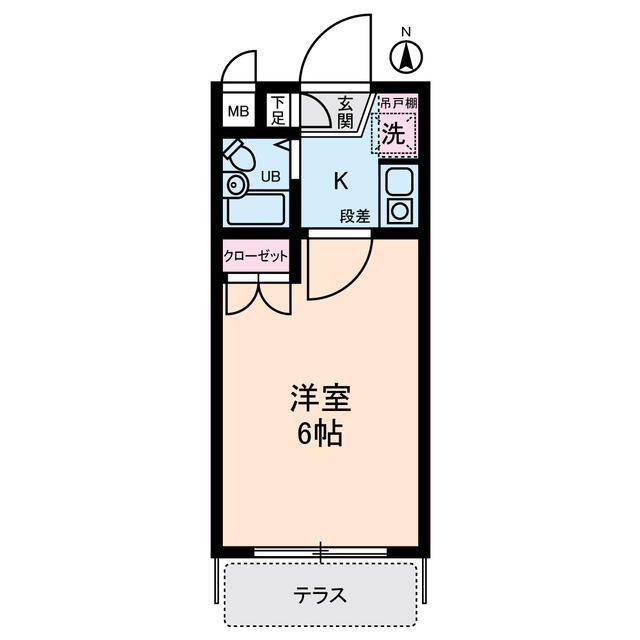 サニーハイム(1K/1階)の間取り写真