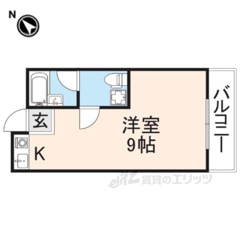 ヴィラ岡山手(ワンルーム/5階)の間取り写真