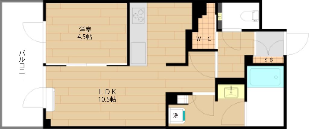 プラウド新宿牛込柳町(1LDK/3階)の間取り写真