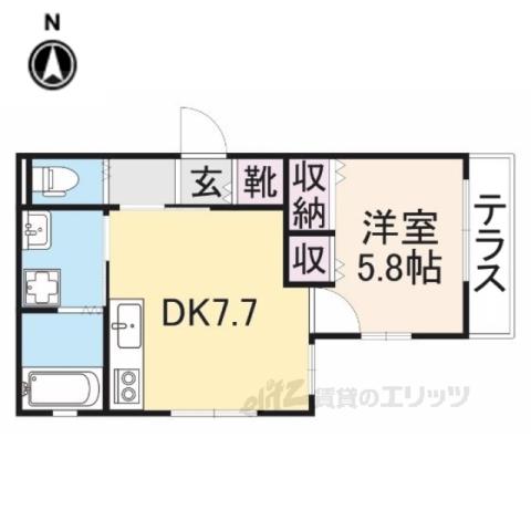 パル22(1DK/1階)の間取り写真