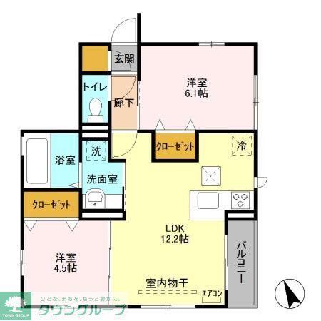 ブリアールIII(2LDK/1階)の間取り写真