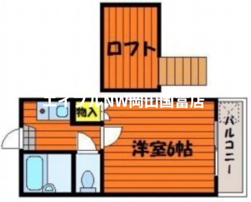 BRUNO竹田(1K/1階)の間取り写真