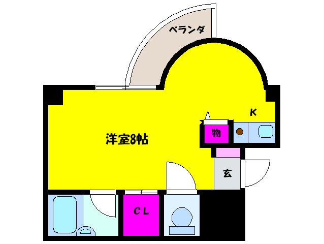 ハイグリーン松下(ワンルーム/5階)の間取り写真