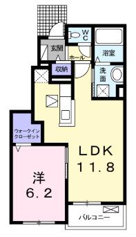 グットネス -善宝池-(1LDK/1階)の間取り写真