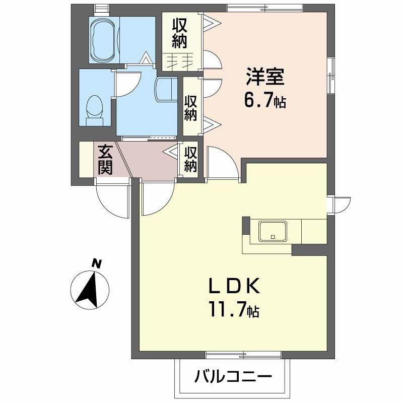 ルーチェ・ベガ A・B(1LDK/1階)の間取り写真