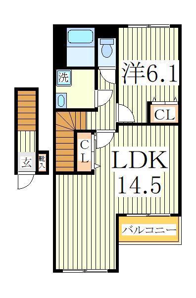 FELICIA AMELLOIDES(1LDK/2階)の間取り写真
