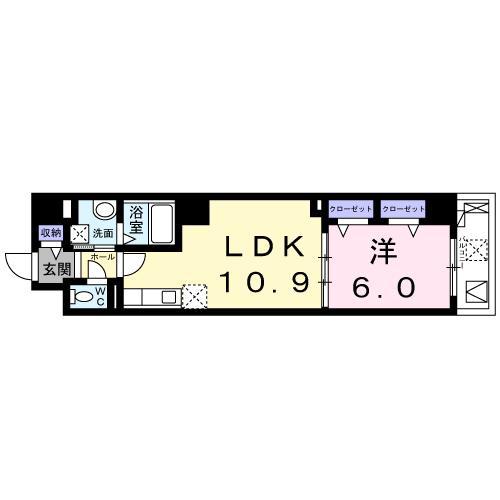 スピカコンフォート(1LDK/5階)の間取り写真