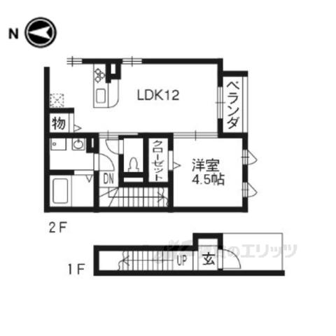 フィット勧修(1LDK/2階)の間取り写真