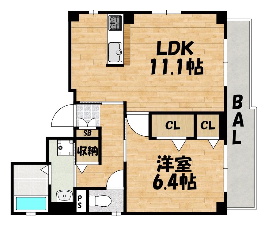 ロイヤルネスト(1LDK/3階)の間取り写真