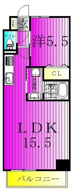 LUCE VII(1LDK/6階)の間取り写真