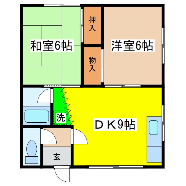 菅マンション(2DK/2階)の間取り写真