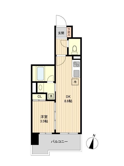 S-FORT青葉上杉(1LDK/10階)の間取り写真