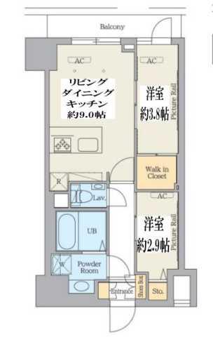 クレストコート江古田(1SLDK/5階)の間取り写真
