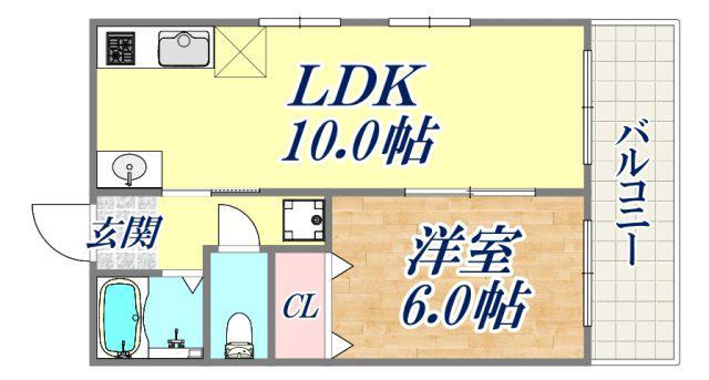 グレイスハイツ大田町(1LDK/2階)の間取り写真