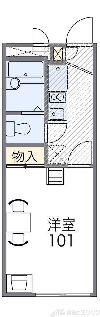 レオパレスI.S.千里丘(1K/3階)の間取り写真