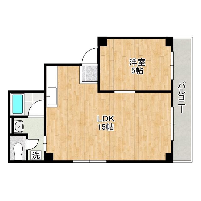 STORK APARTMENT 南堀江(1LDK/6階)の間取り写真