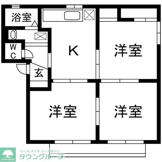 ミノルマンション B棟(3DK/1階)の間取り写真