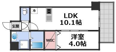 ミラージュパレス天王寺堀越町(1LDK/6階)の間取り写真