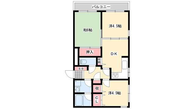 アルコ・ラ・カーサ姫路土山(3LDK/4階)の間取り写真