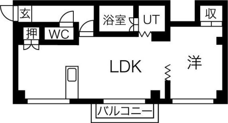 ソシアルコート札幌(1LDK/4階)の間取り写真