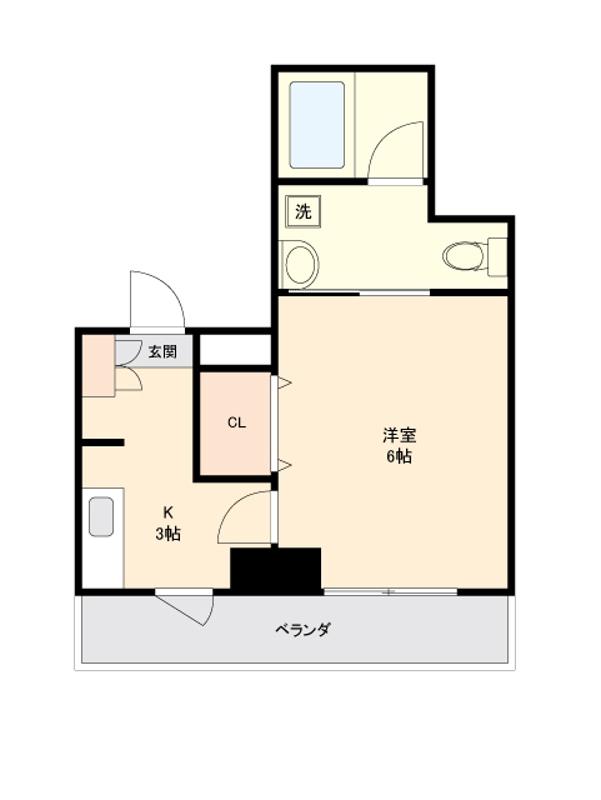 リエス高尾(1K/1階)の間取り写真