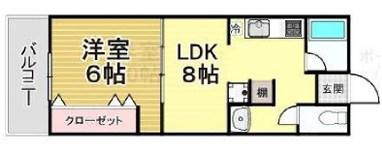 旭マンション(1LDK/2階)の間取り写真
