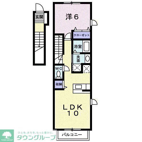 ペニ-レイン(1LDK/2階)の間取り写真