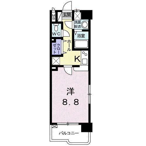 サントール(1SK/6階)の間取り写真