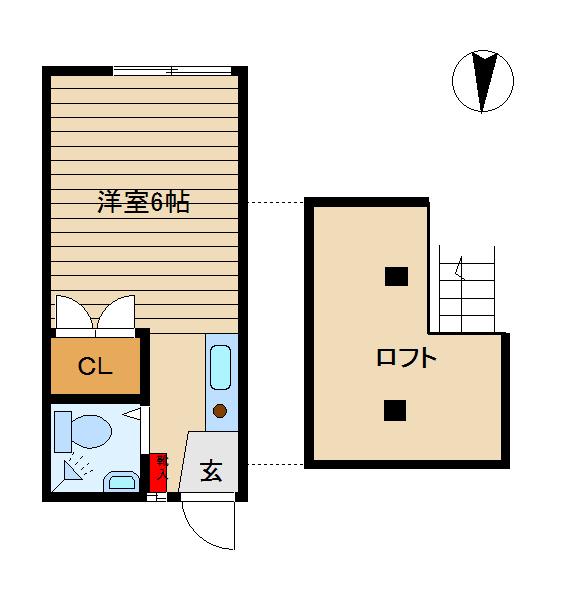 ハイツ斉藤(ワンルーム/2階)の間取り写真