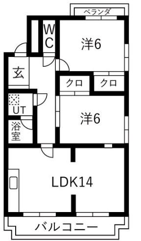 メモアール中花(3DK/3階)の間取り写真