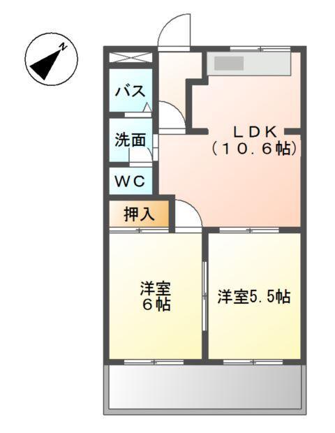 グランシャリオ(2LDK/1階)の間取り写真